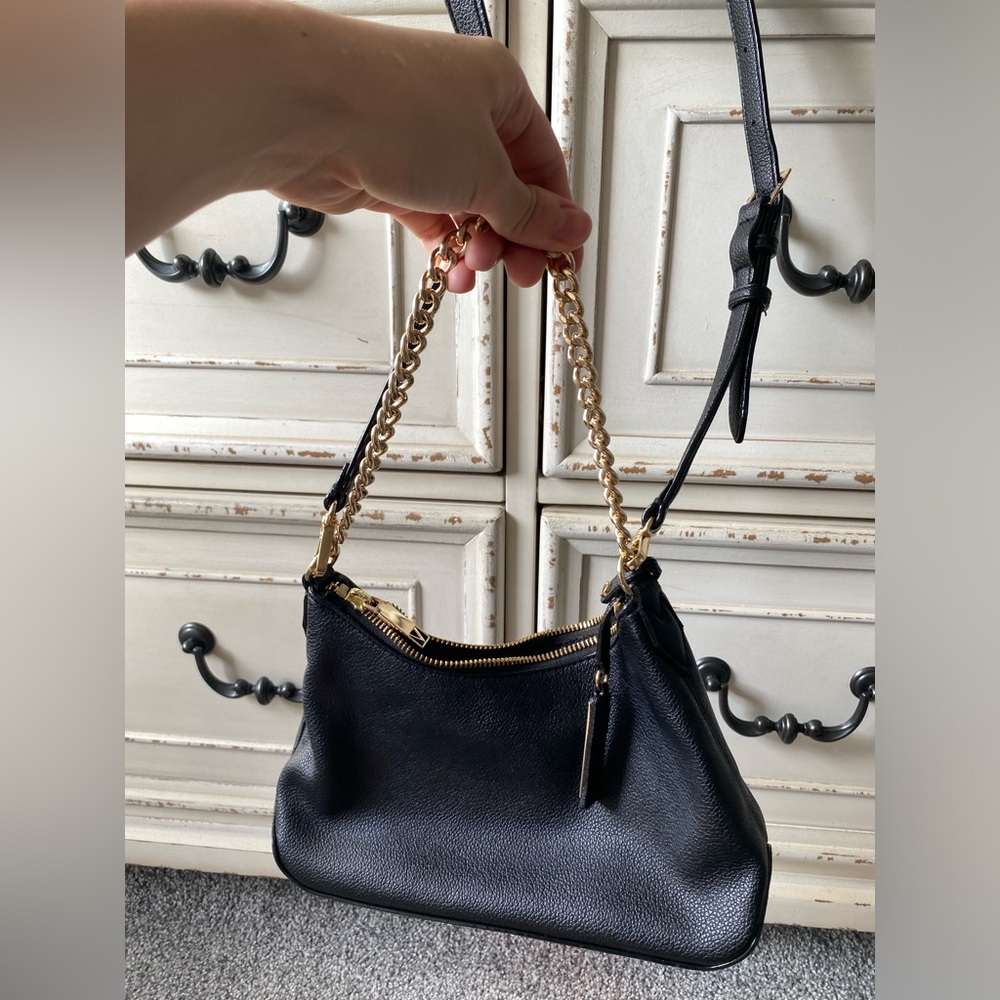 Victoria’s Secret Black with Gold Chain Small Shoulder Crossbody Bag